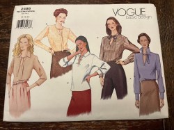 2488 VOGUE LOOSE PULLOVER SHORT - LONG SLEEVE BLOUSE PATTERN 14-18 UNCUT